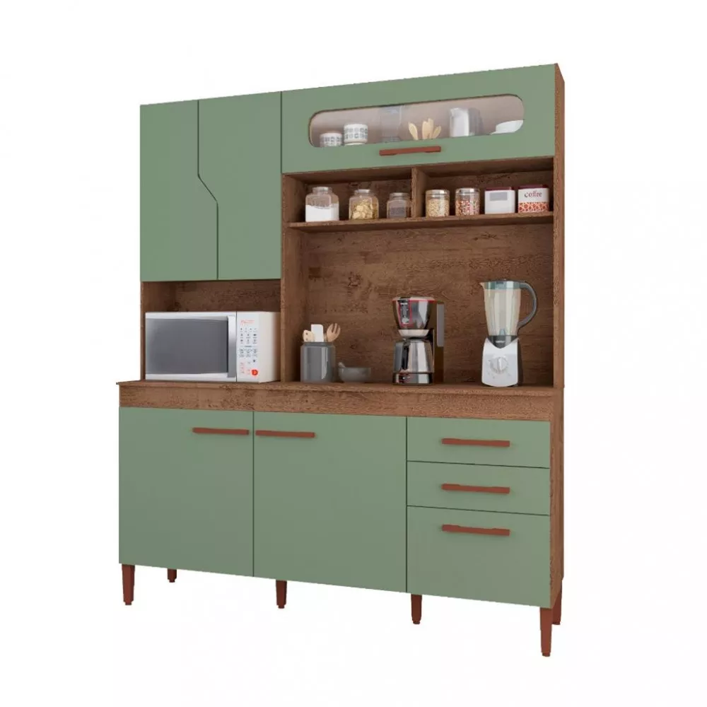 Cozinha Compacta 5 Portas 3 Gavetas Mônaco New Atualle