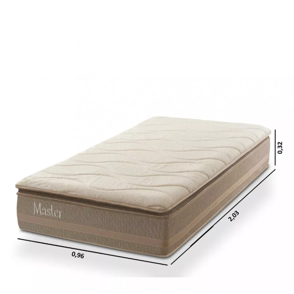 Colchão Solteiro 96cm Molas Ensacadas 1 Pillow Top Master Umaflex