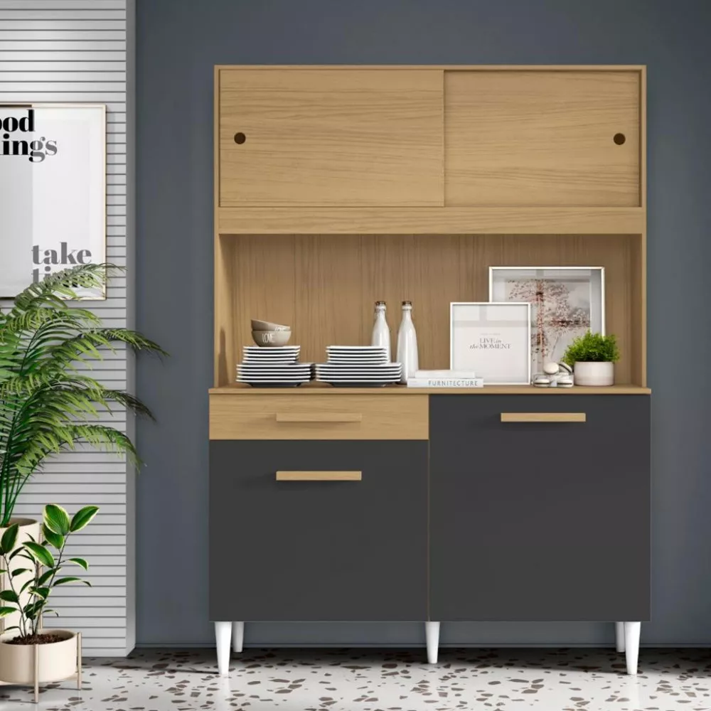 Cozinha Compacta 4 Portas 1 Gaveta Flex Color 4308 Aramóveis