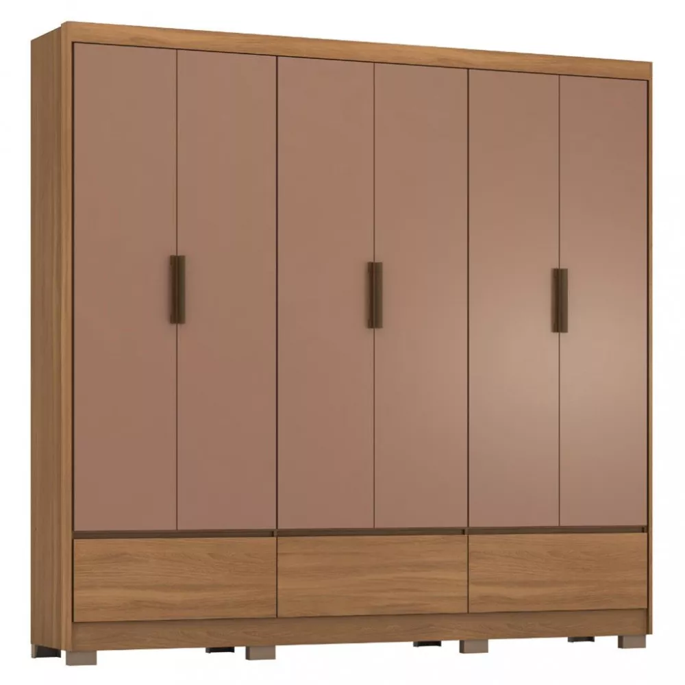 Guarda Roupa Casal com Pés 6 Portas 3 Gavetas Himalaia Demobile