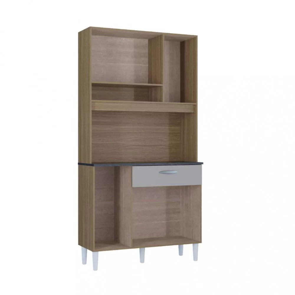Cozinha Compacta 6 Portas 1 Gaveta Coral Poquema