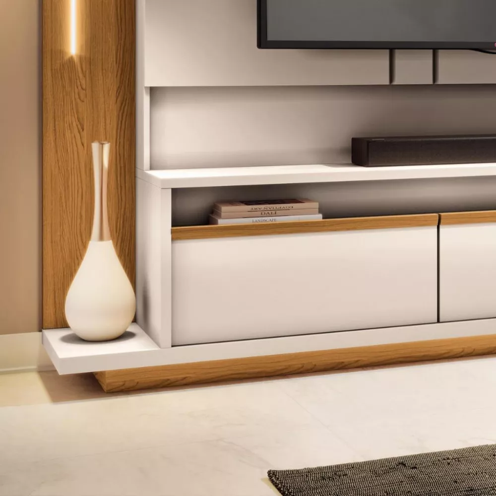 Estante Home para Tv até 75 Polegadas 3 Gavetas com Led Montane HB Móveis