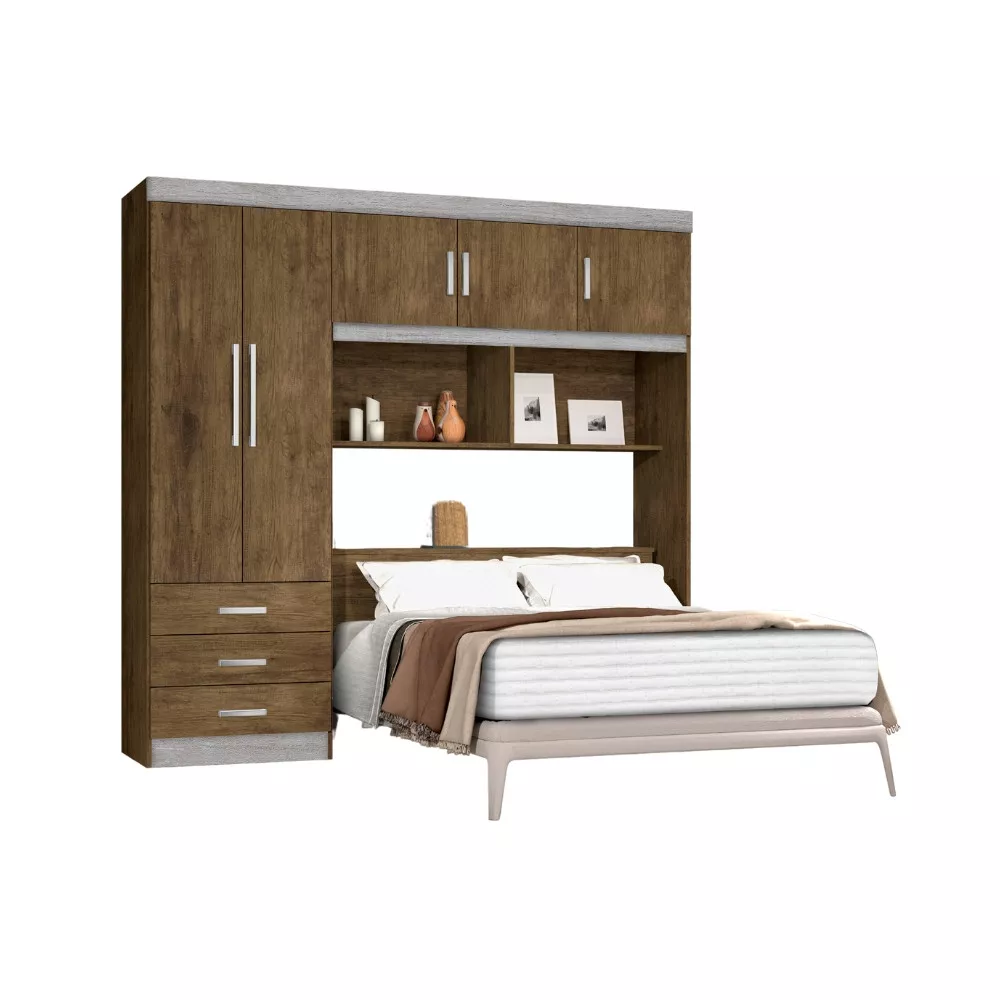 Guarda Roupa Casal 5 Portas 3 Gavetas Flex Cancun JeA Móveis
