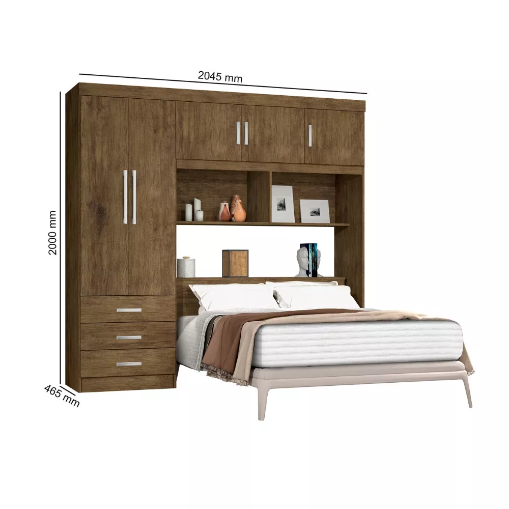 Guarda Roupa Casal 5 Portas 3 Gavetas Flex Cancun JeA Móveis