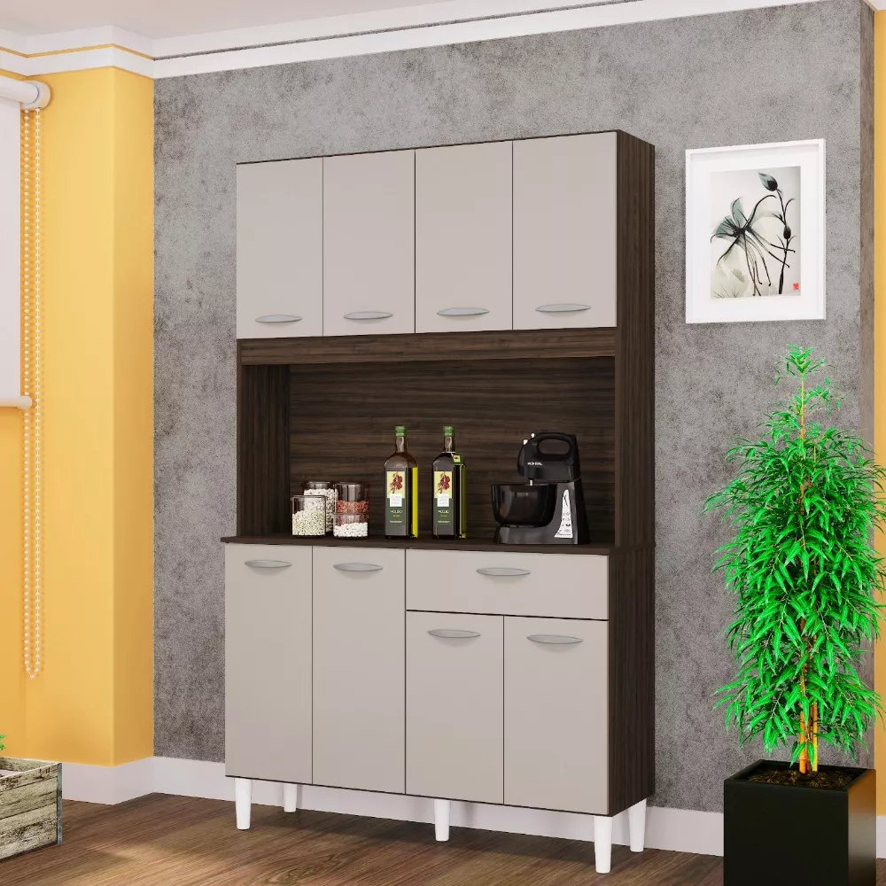 Cozinha Compacta Kit Cassia 8 Portas 1 Gaveta Poquema