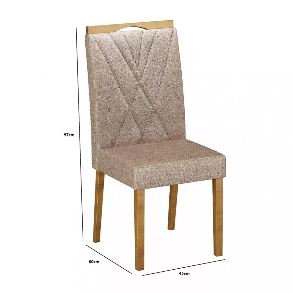 Conjunto 2 Cadeiras Estofadas Lara Valdemóveis