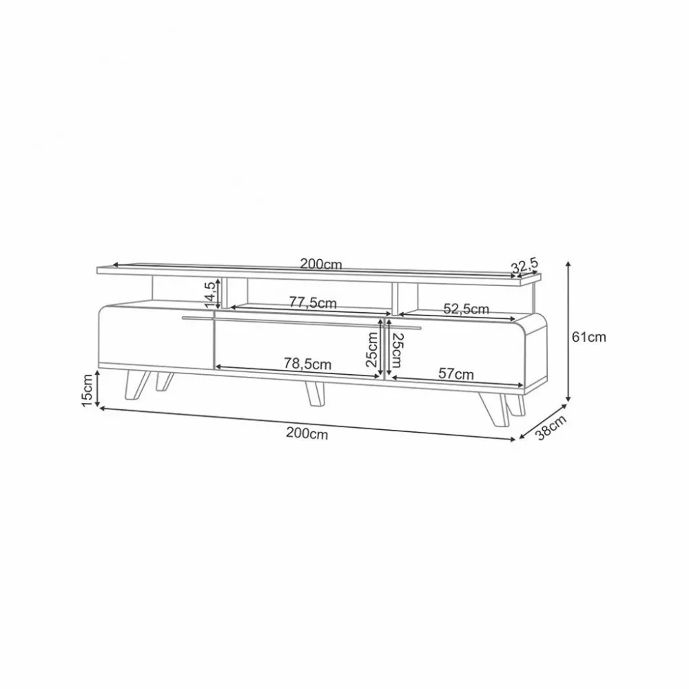 Rack para Tv até 70 Polegadas 3 Portas Essenza HB Móveis