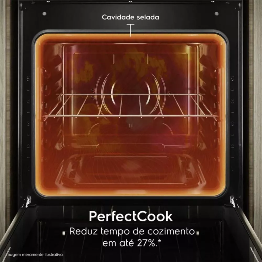 Forno a Gás de Embutir Electrolux OE8GL Efficient com PerfectCook 80L