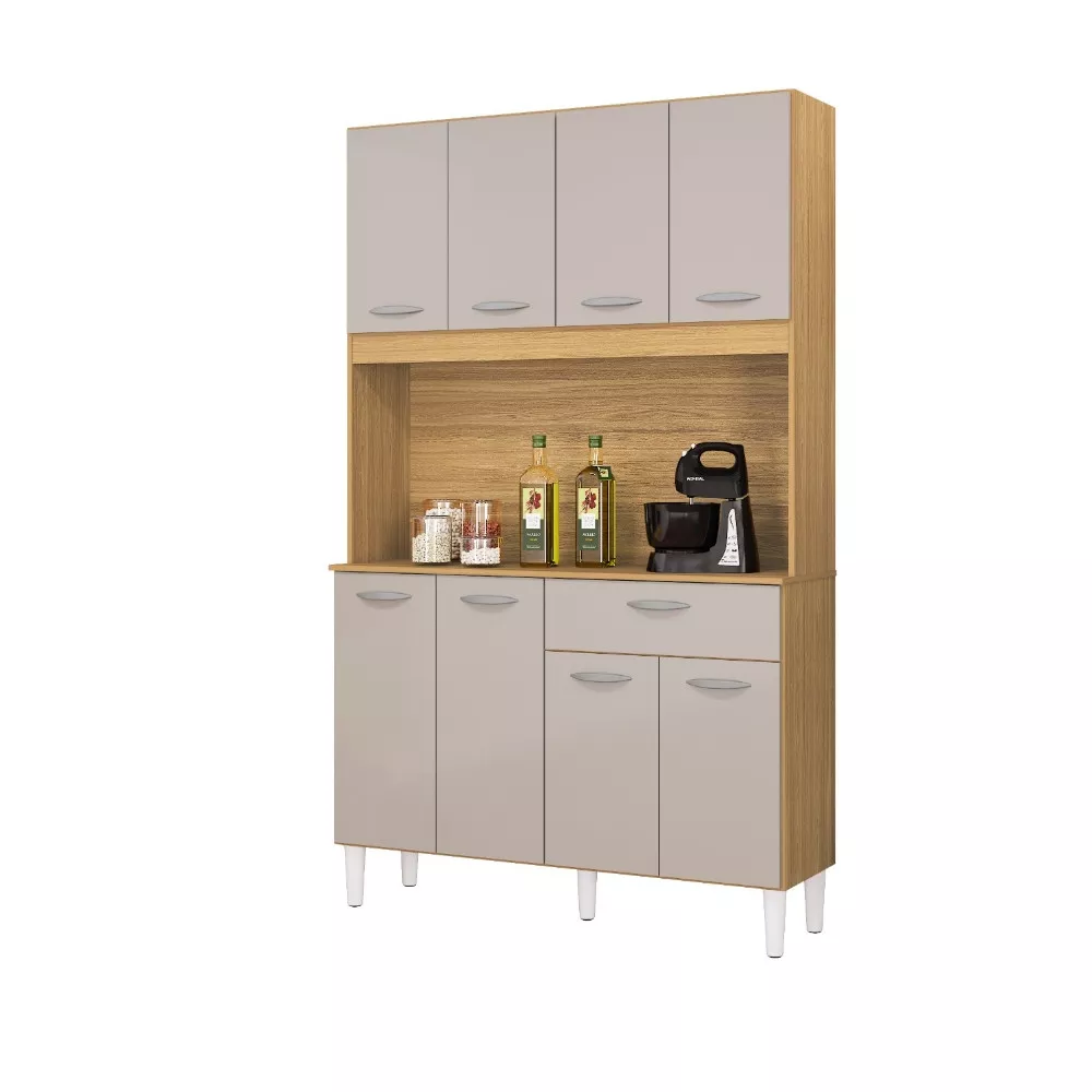 Cozinha Compacta Kit Cassia 8 Portas 1 Gaveta Poquema