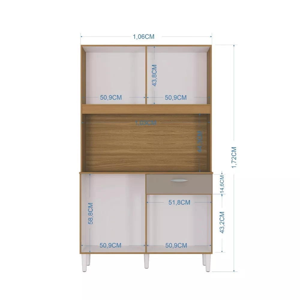 Cozinha Compacta Kit Cassia 8 Portas 1 Gaveta Poquema