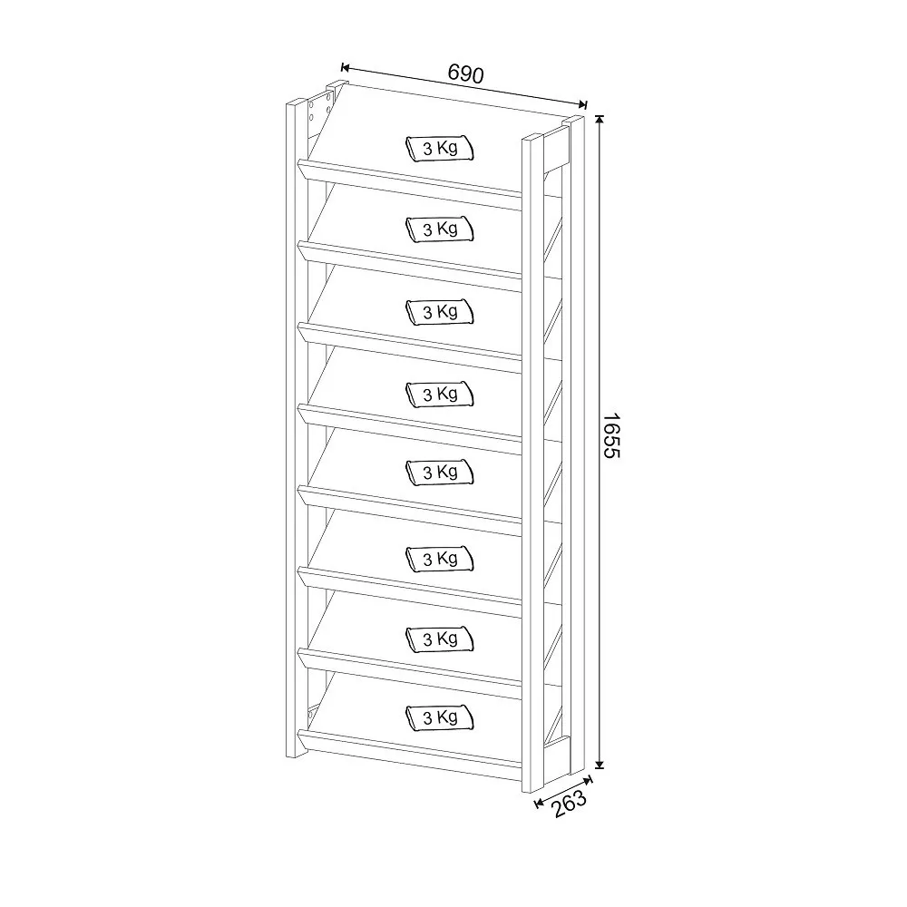 Sapateira 8 Prateleiras AZ1006 Tecnomobili