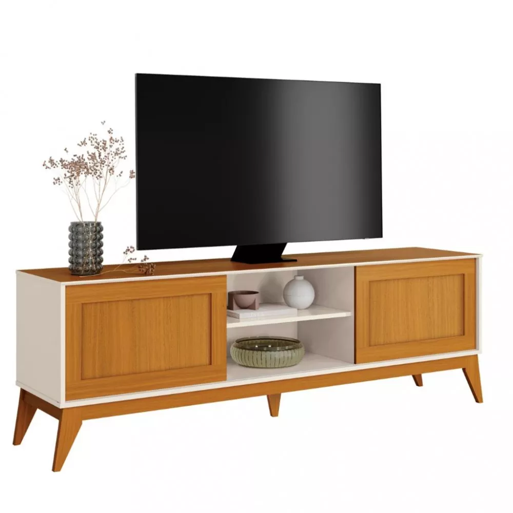 Rack para TV até 65 Polegadas 2 Portas de Correr com Pés King EDN Móveis