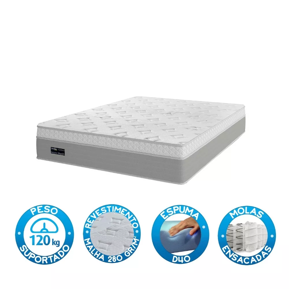 Colchão Casal 138cm Molas Ensacadas Euro Top Magnyfic Umaflex