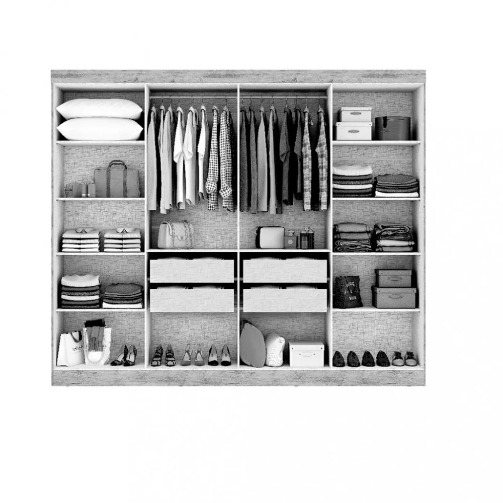 Guarda Roupa Casal 8 Portas Paris Maxel Móveis