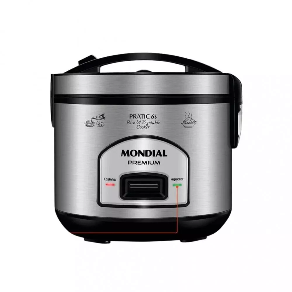 Panela Elétrica De Arroz Mondial Pratic 6L Pe-43 500W
