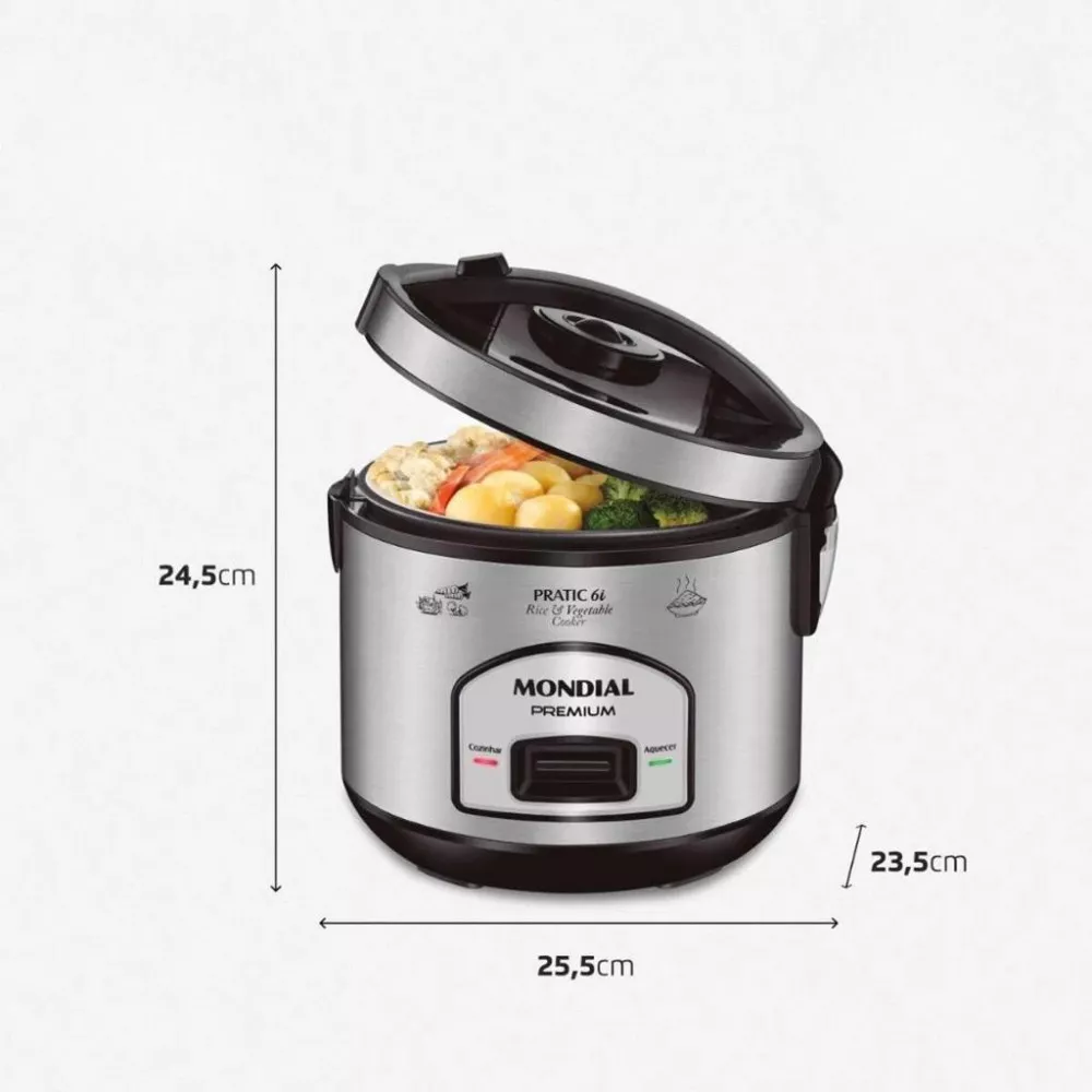 Panela Elétrica De Arroz Mondial Pratic 6L Pe-43 500W