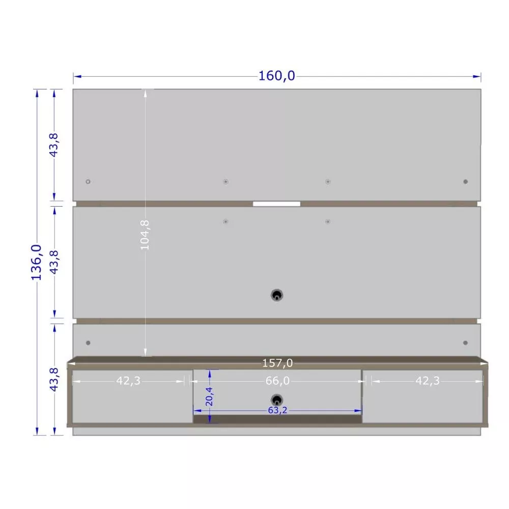 Painel para TV até 65 Polegadas 2 Portas Âmbar Bechara