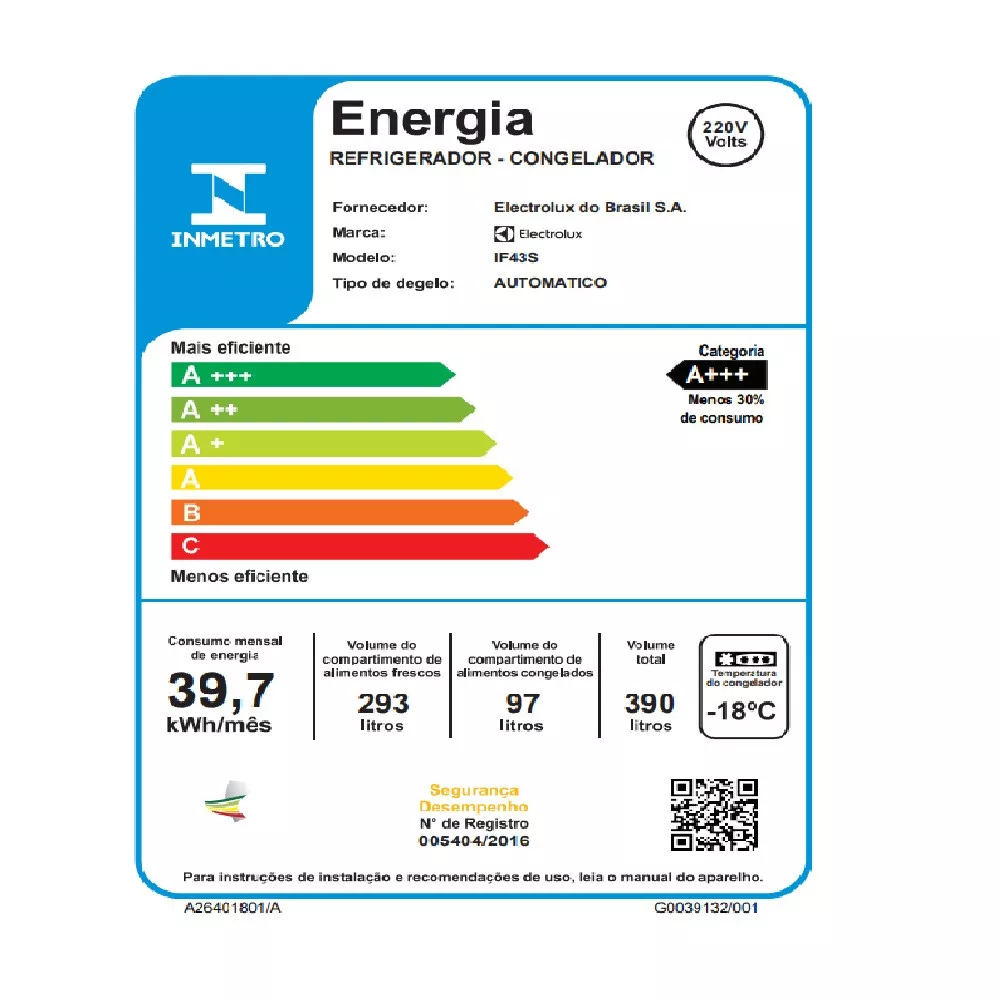 Image 4 of 5 of Geladeira Electrolux IF43S Frost Free Inverter Duplex 390L