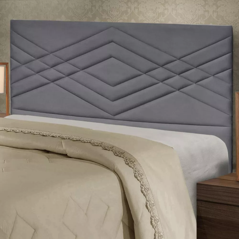 Cabeceira Estofada Casal 140cm Veludo Betina JS Móveis