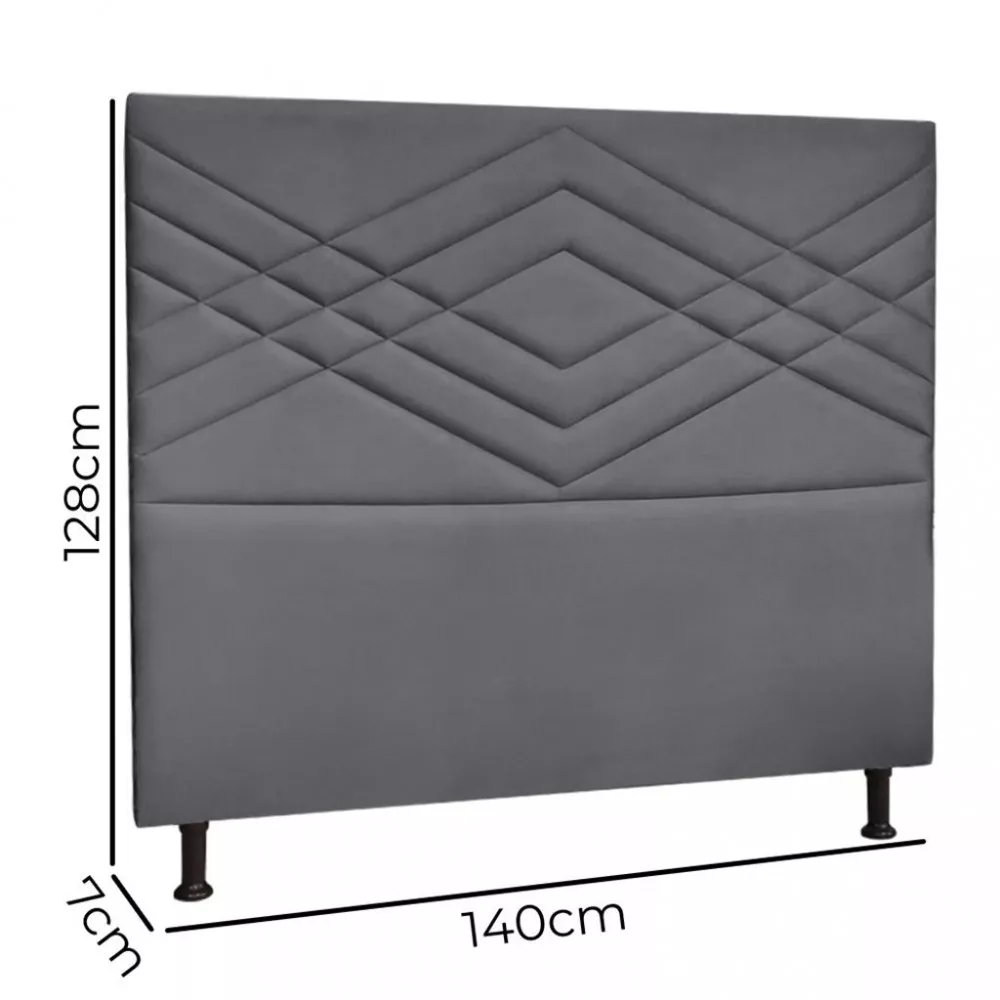 Cabeceira Estofada Casal 140cm Veludo Betina JS Móveis