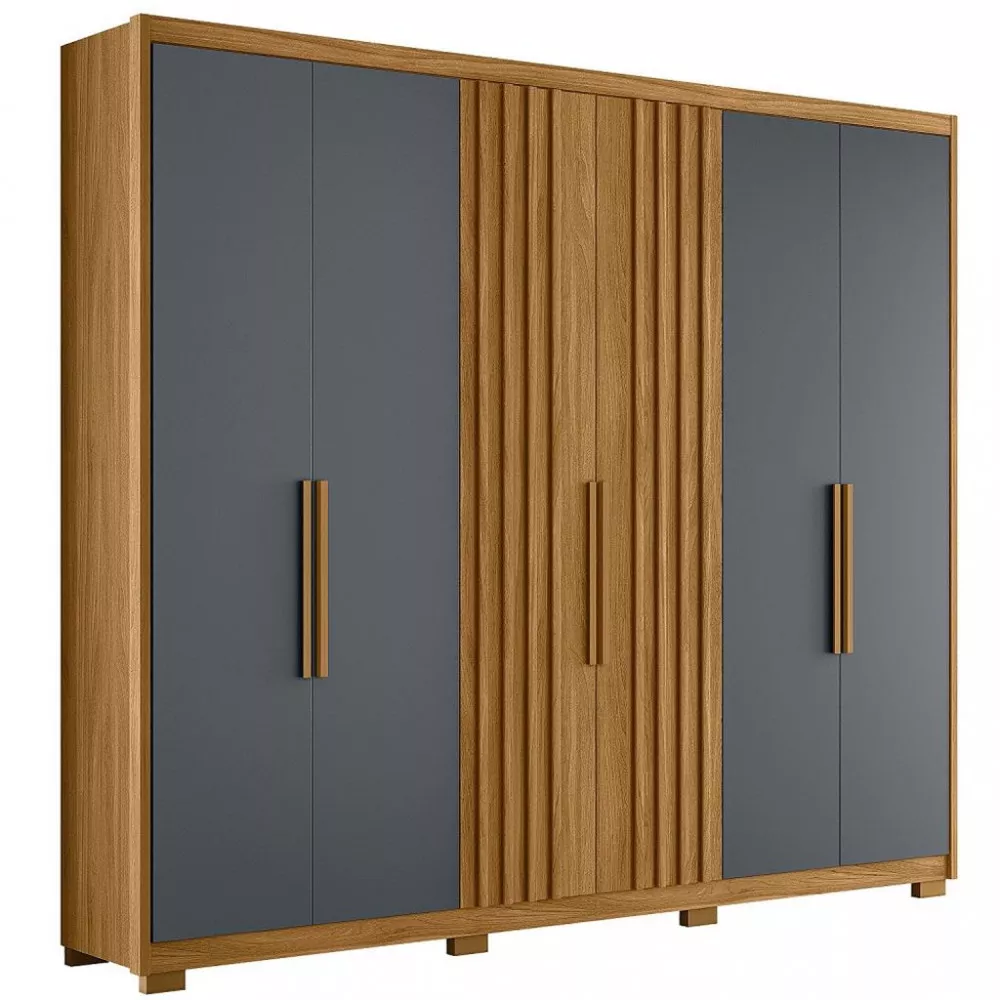 Guarda Roupa Casal Ripado com Pés 6 Portas Araguaia Moval