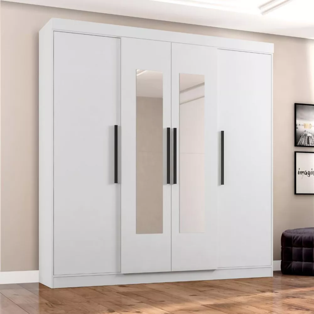 Guarda Roupa Casal Espelho 4 Portas 3 gavetas EB23066 Araplac