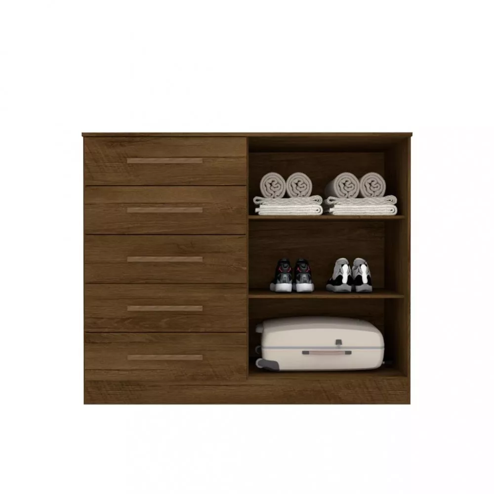 Cômoda Sapateira 5 Gavetas 2 Portas Texas Mopar