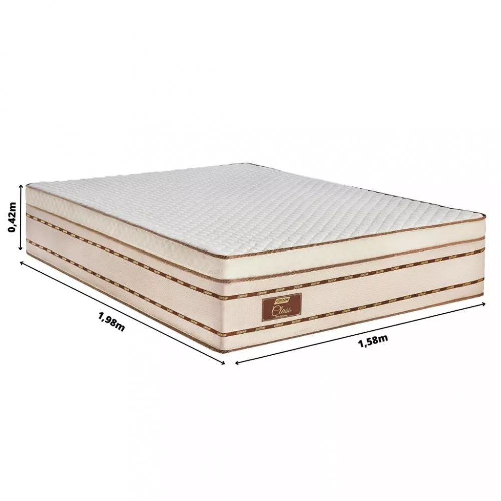 Colchão Queen 158cm Molas Ensacadas Class Gazin