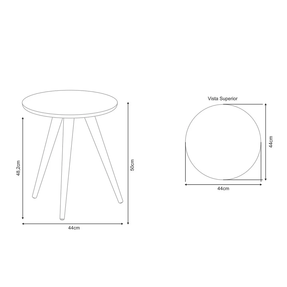 Mesa Lateral com Tampo em MDF Sorelle HB Móveis