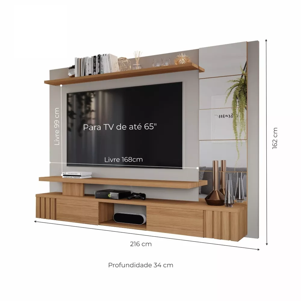 Image 2 of 5 of Painel para TV até 65 Polegadas 2 Portas Basculantes Murano Permóbili