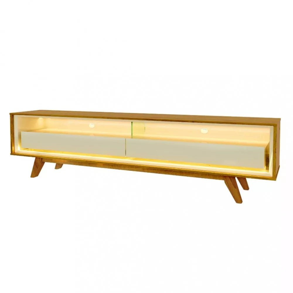 Image 1 of 3 of Rack para TV até 75 Polegadas 3 Gavetas com Pés Requinte Gelius