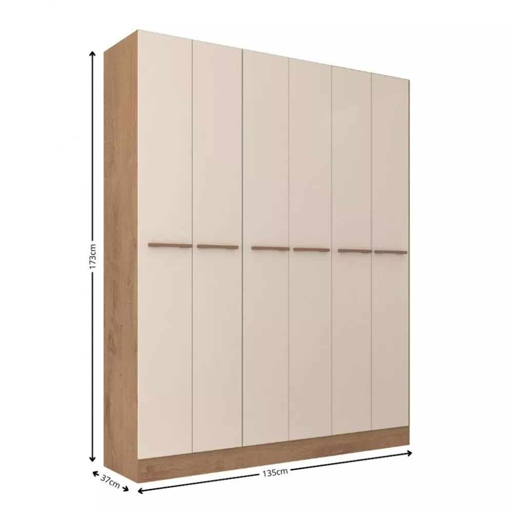 Guarda Roupa Solteiro 6 Portas 2 Gavetas Dakar Atualle