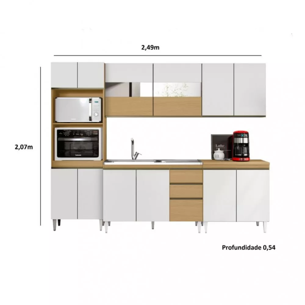Cozinha Compacta 5 Peças sem Pia Clara Plus Aramóveis