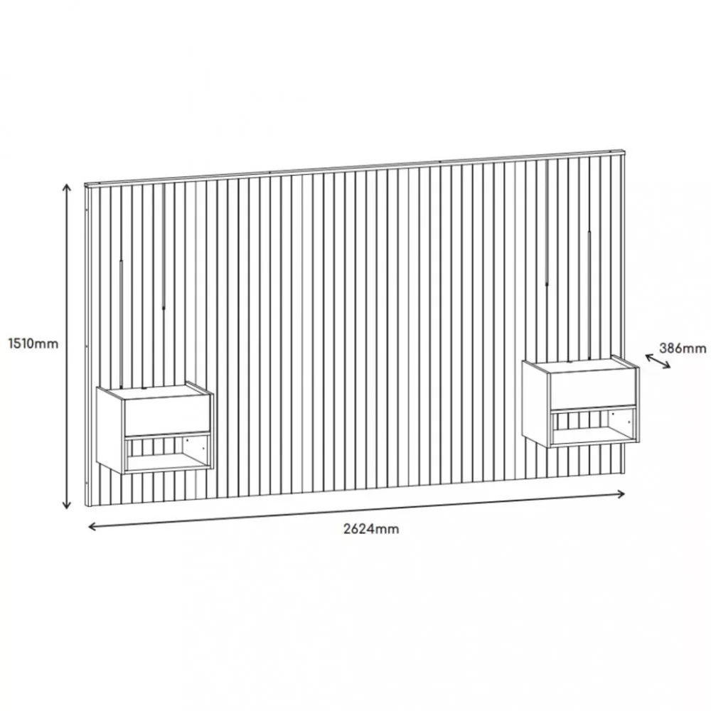 Cabeceira Frisada Casal Queen LED com Mesa de Apoio Florença Casa D