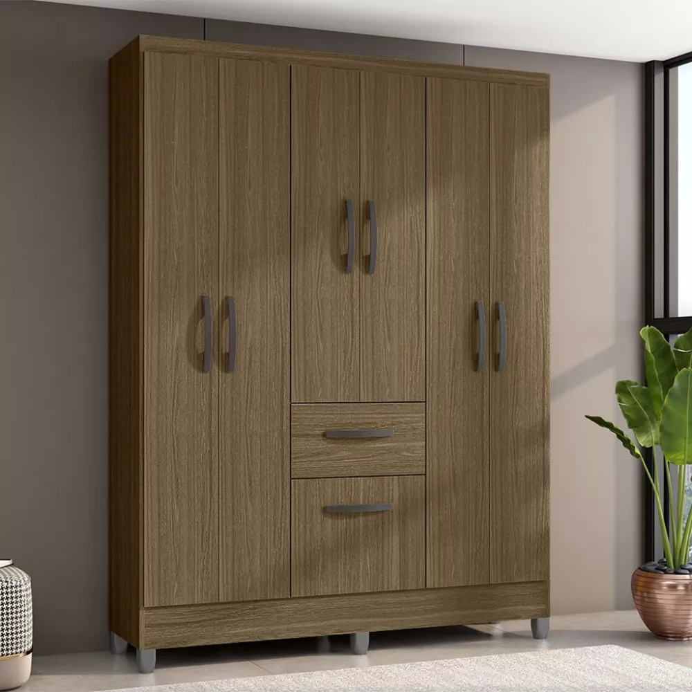 Guarda Roupa Solteiro 7 Portas 1 Gaveta Turin Poquema