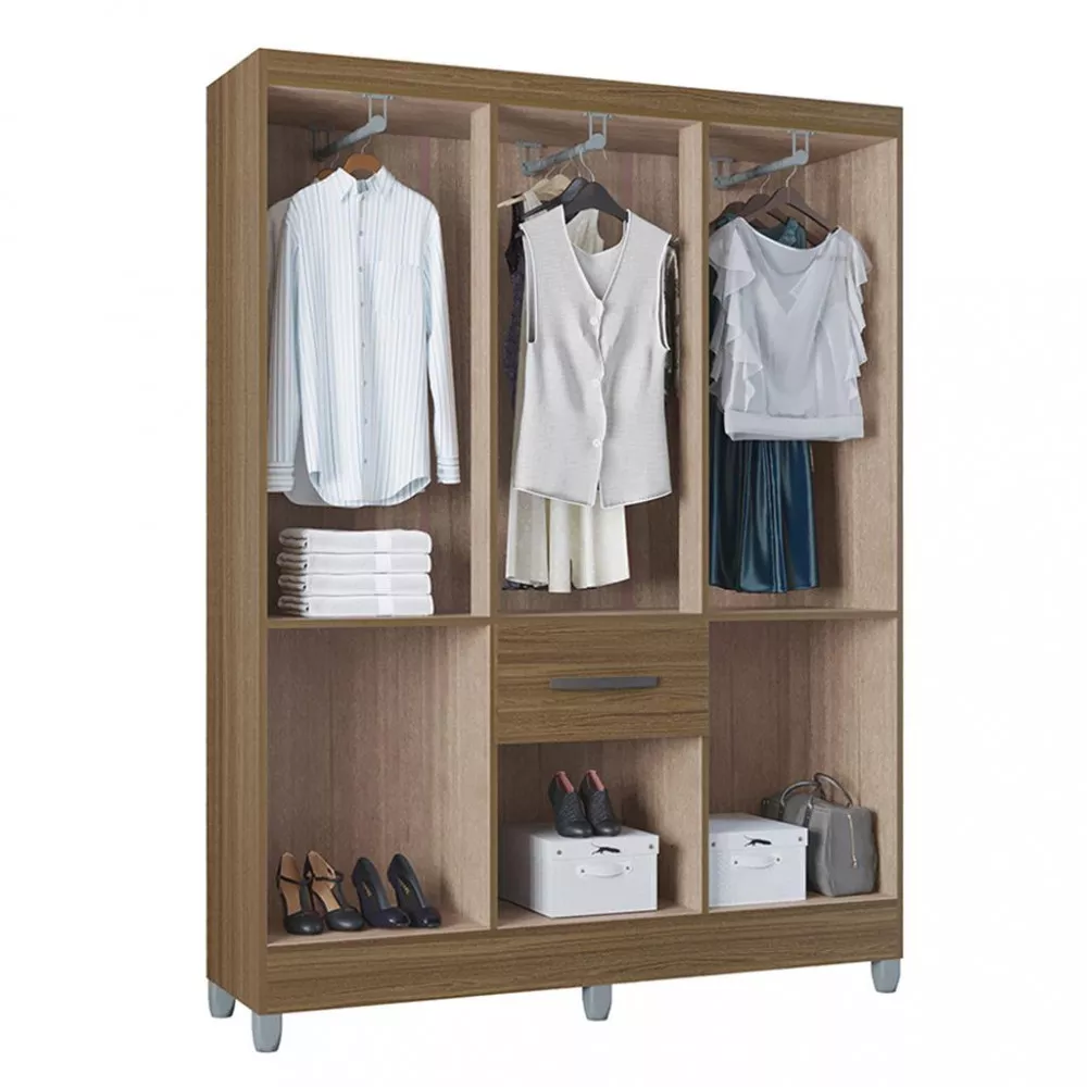 Guarda Roupa Solteiro 7 Portas 1 Gaveta Turin Poquema