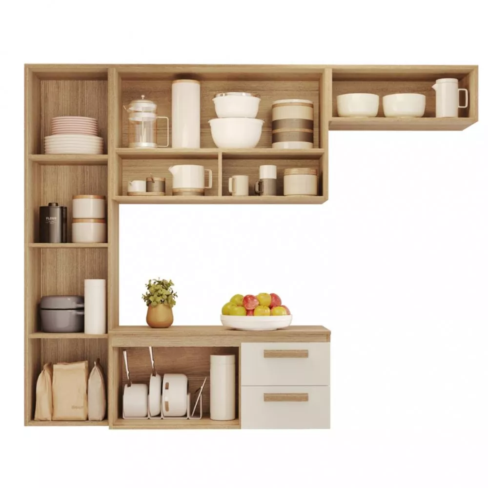 Cozinha Compacta 4 Portas 2 Gavetas Smart Aramóveis