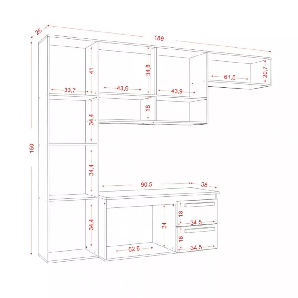 Cozinha Compacta 4 Portas 2 Gavetas Smart Aramóveis