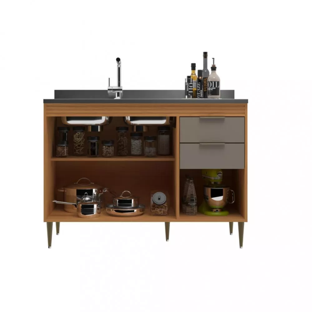 Balcão 3 Portas 2 Gavetas sem Tampo Francini Móveis Sul