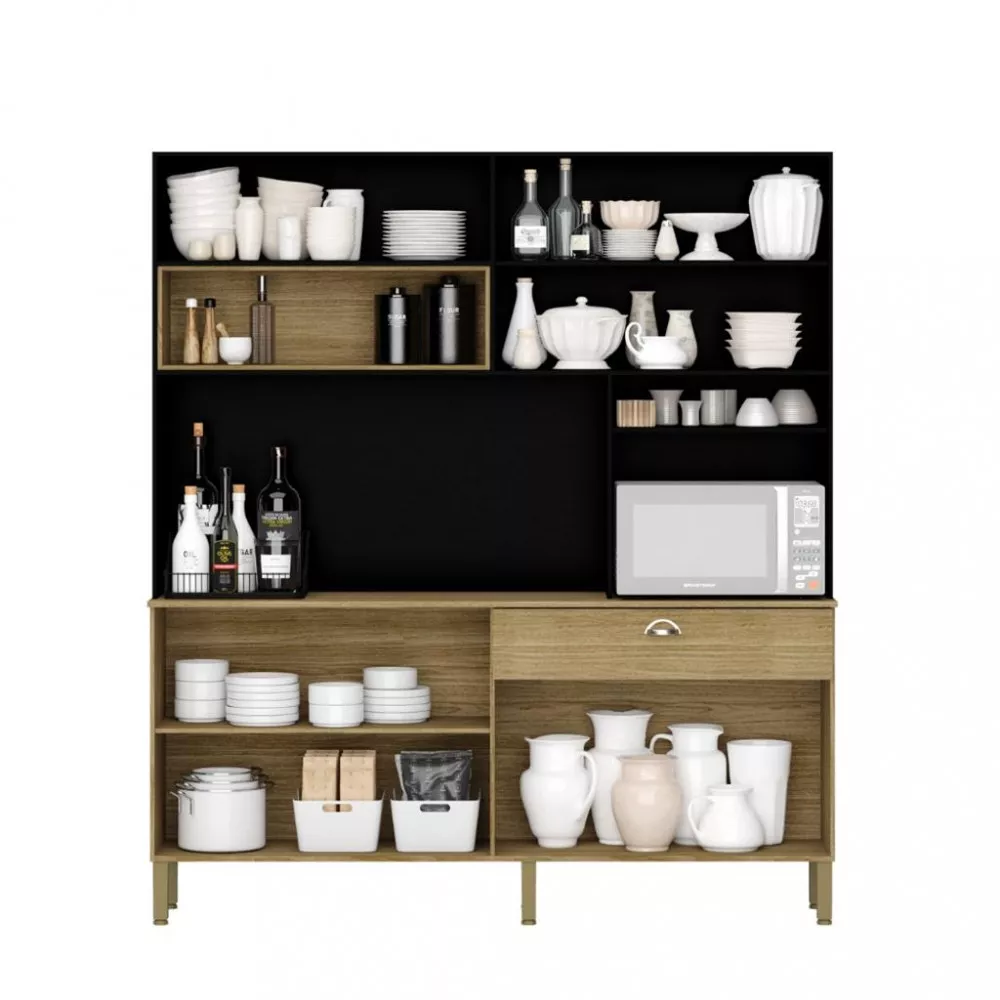 Cozinha Compacta 8 Portas 1 Gaveta com Tampo Core Kits Paraná