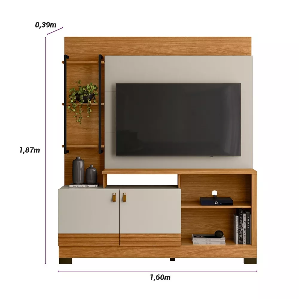 Estante Home para TV até 50 Polegadas 2 Portas Alagoas Linea Brasil