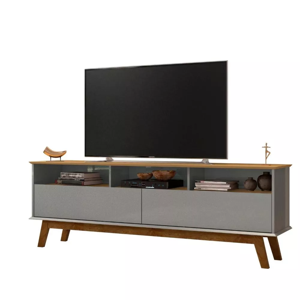 Rack para TV até 65 Polegadas 2 Portas com Pés de Madeira Elegant Bechara