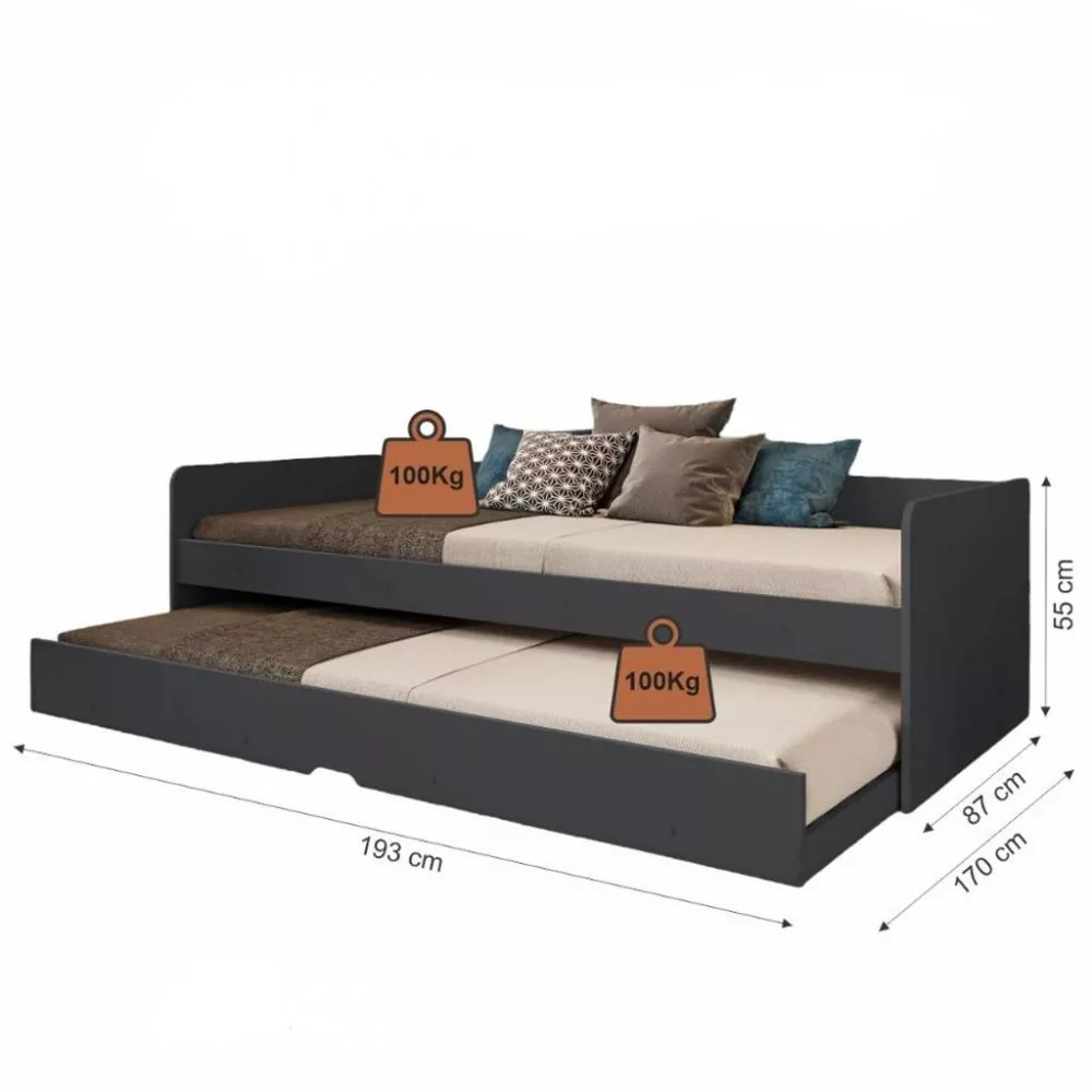 Sofá Cama com Cama Auxiliar Joy Conquista Moveis