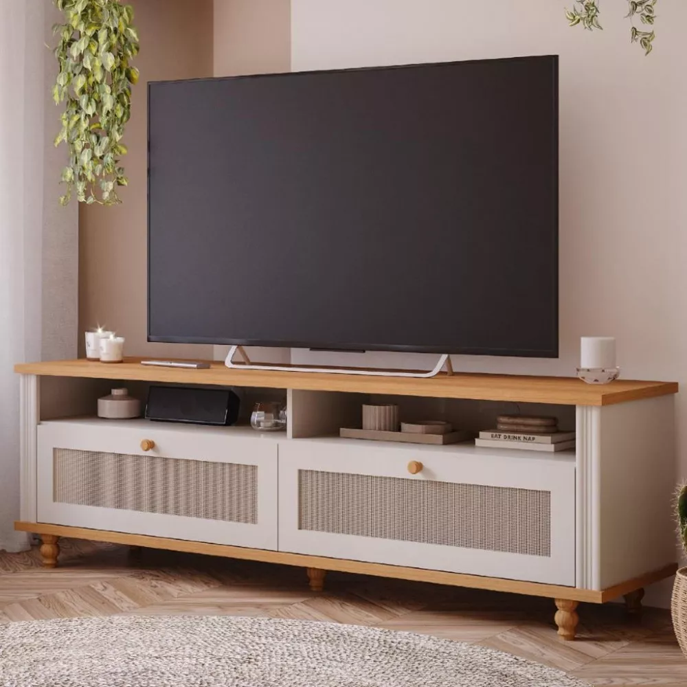 Rack para TV até 65 Polegadas 2 Gavetas Lavanda Permóbili