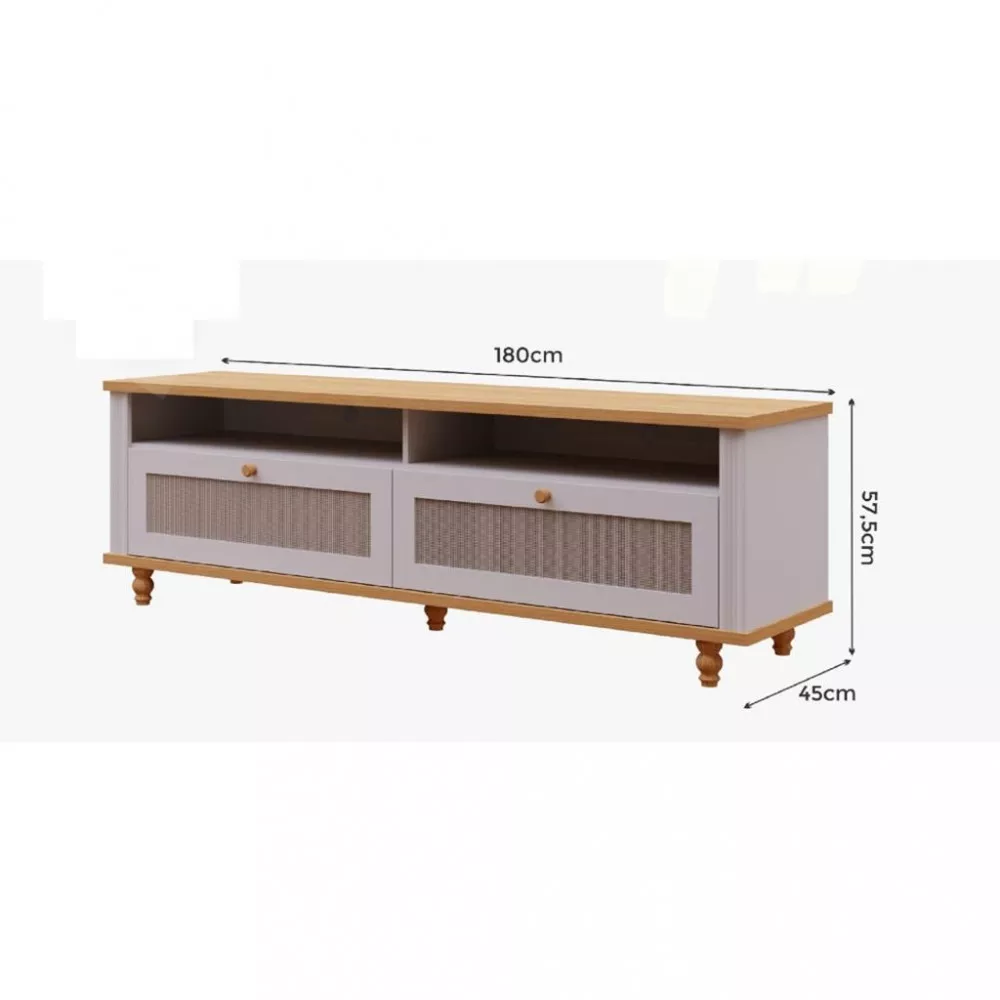 Rack para TV até 65 Polegadas 2 Gavetas Lavanda Permóbili