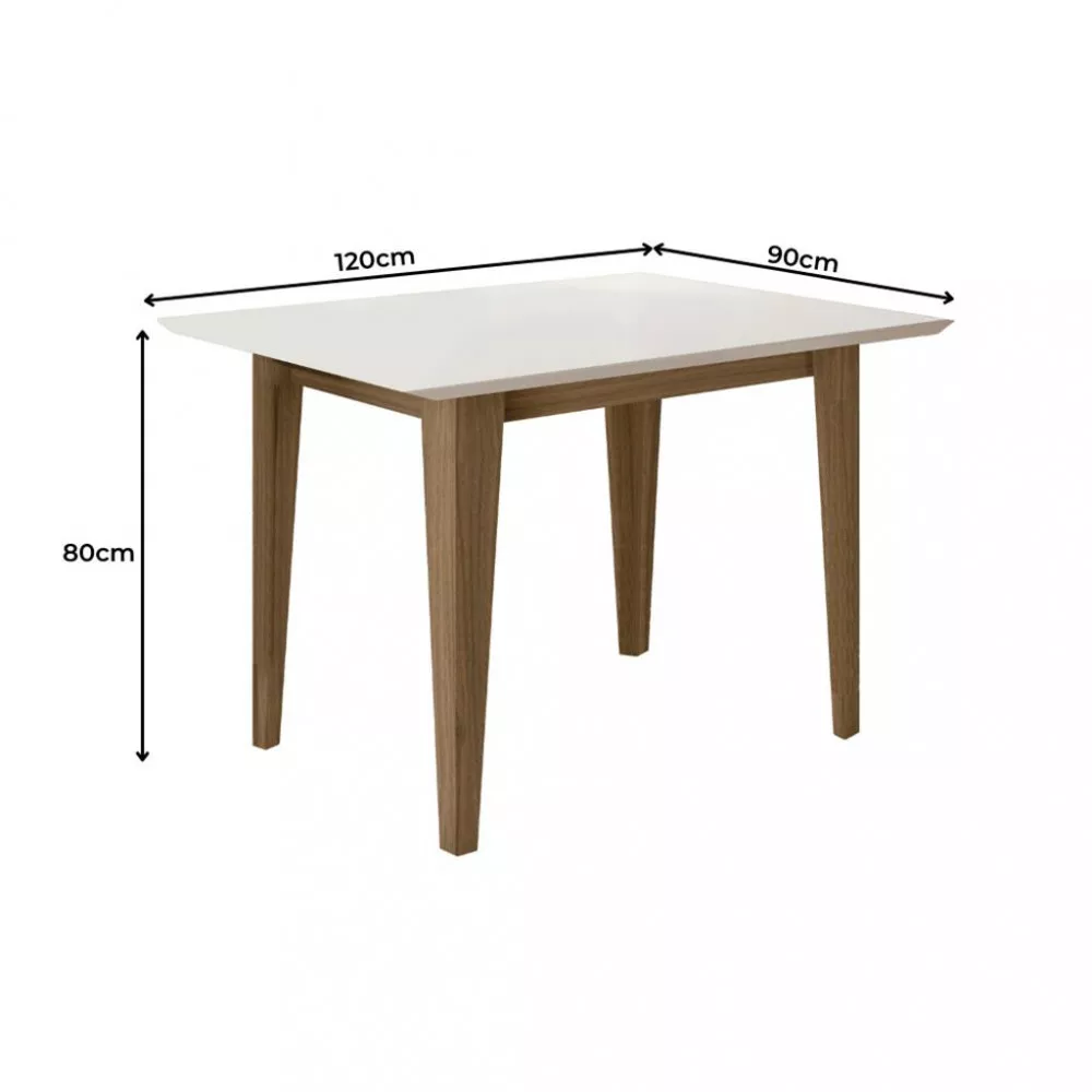 Conjunto Sala de Jantar Kate 120cm com 4 cadeira Jade Poliman