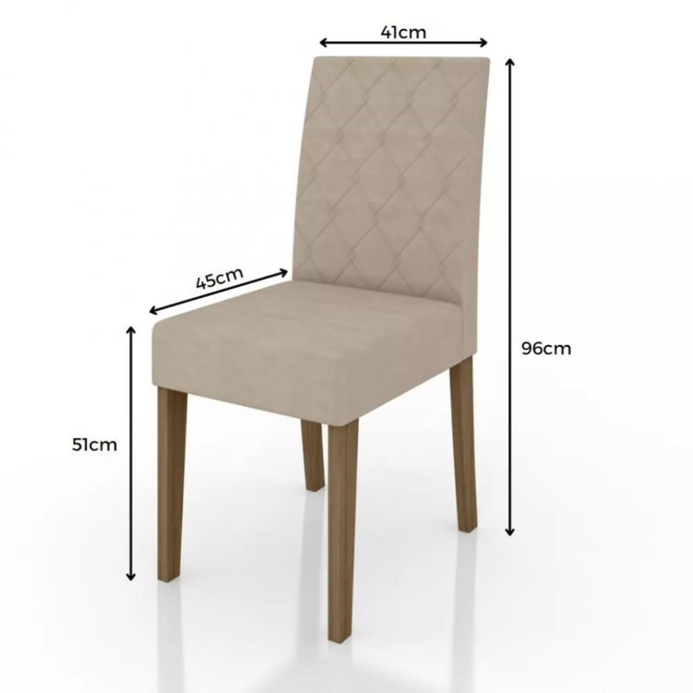 Conjunto Sala de Jantar Kate 120cm com 4 cadeira Jade Poliman