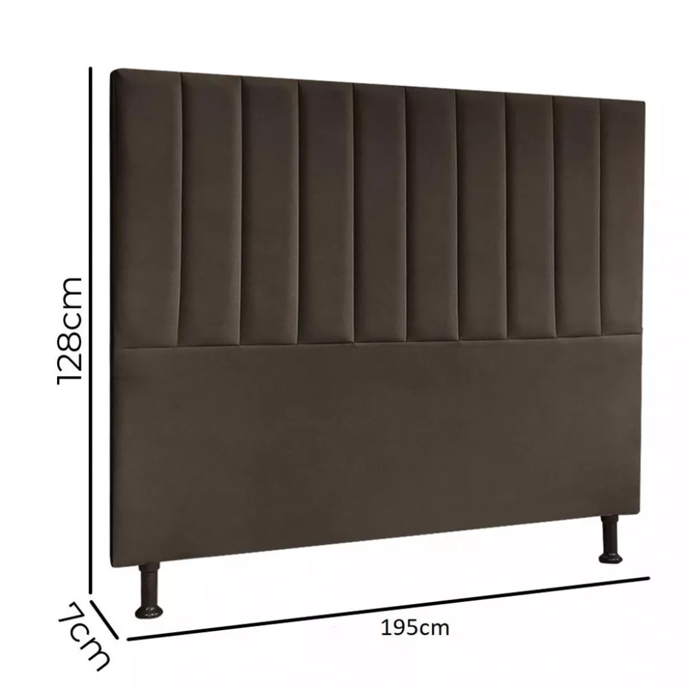 Cabeceira Estofada King 195cm Veludo Nanda JS Móveis