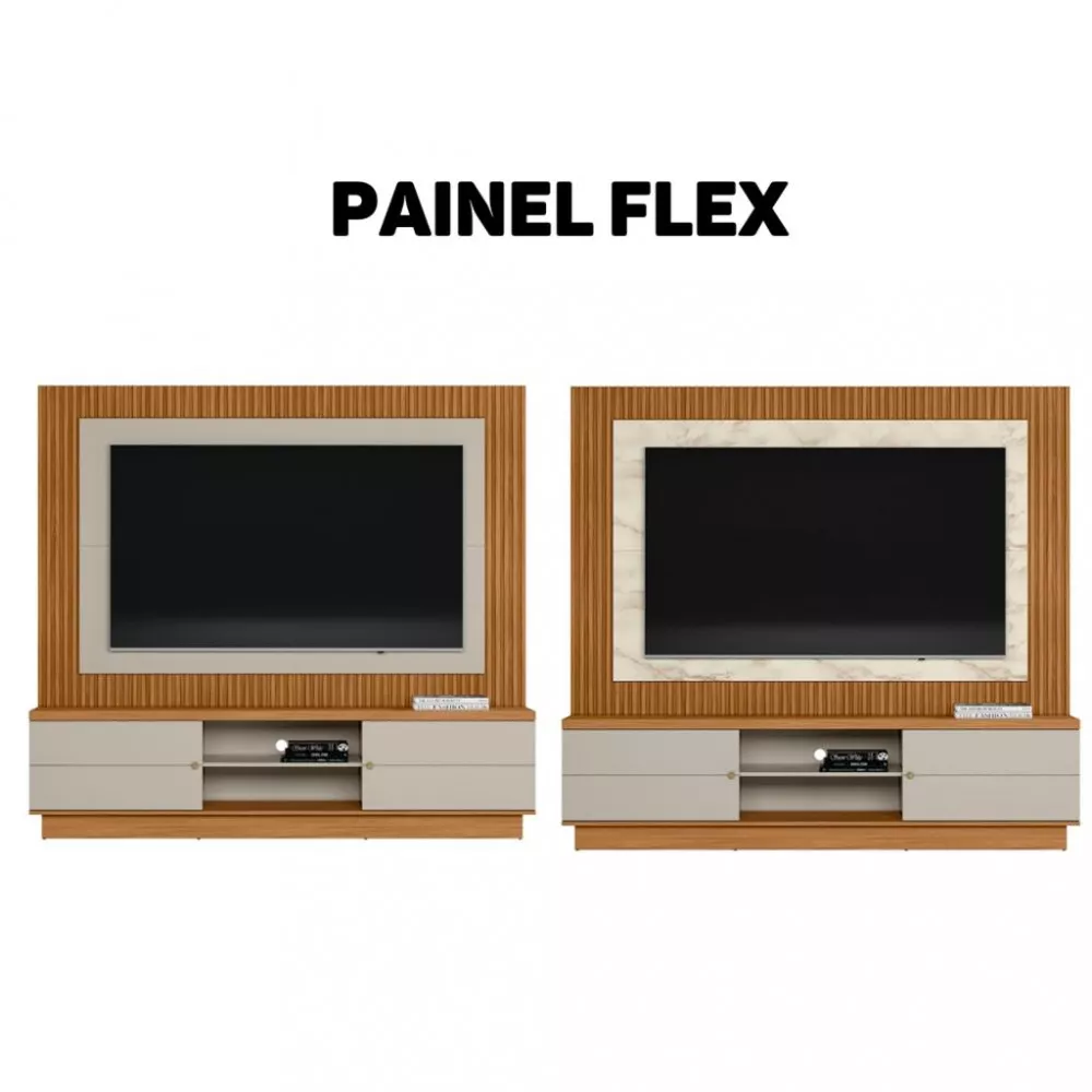 Estante Home para TV até 70 Polegadas 2 Portas Flex Maringá Linea Brasil