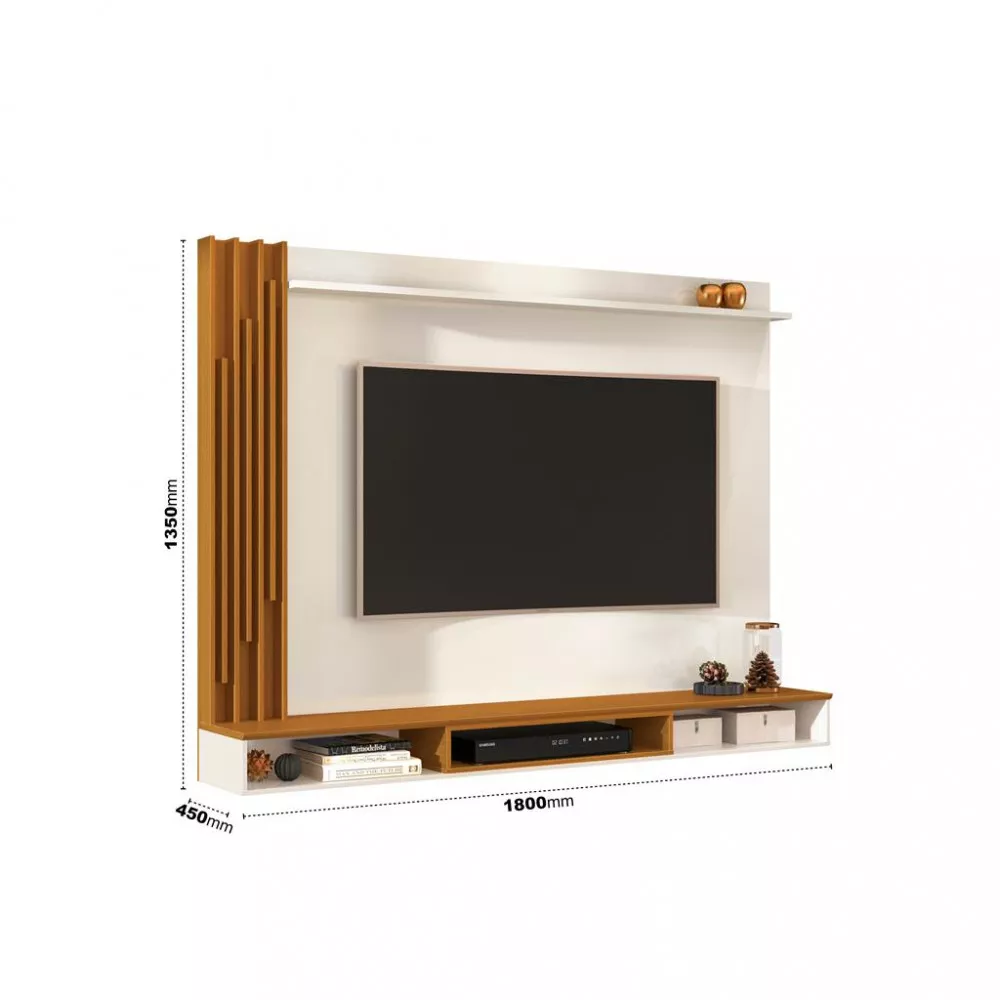 Image 2 of 5 of Painel para TV Até 55 Polegadas Ripado 180cm Aston EDN Móveis